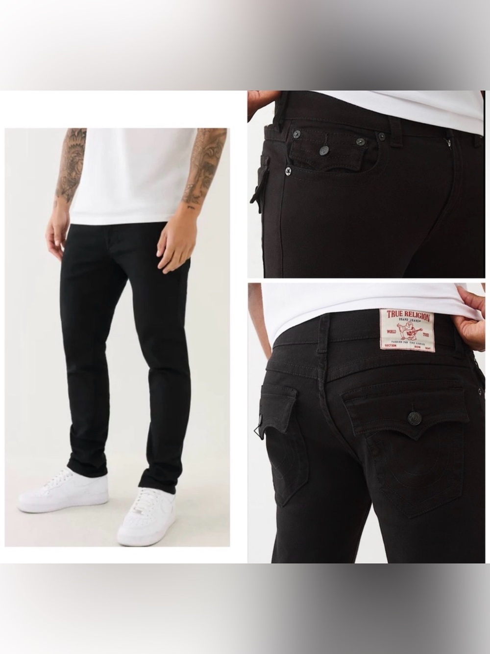 NWT-True Religion Men’s Black RICKY RELAXED STRAIGHT JEAN 29x32